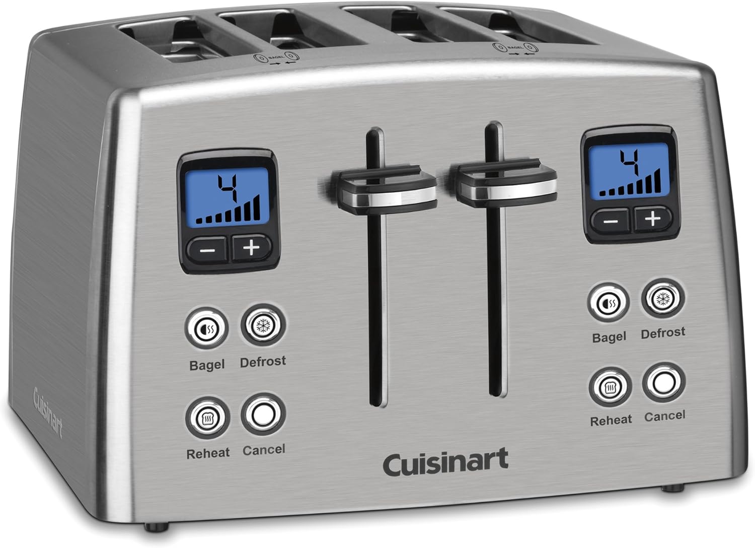 Cuisinart CPT-435P1 4-Slice Countdown Toaster with Blue Backlit LCD