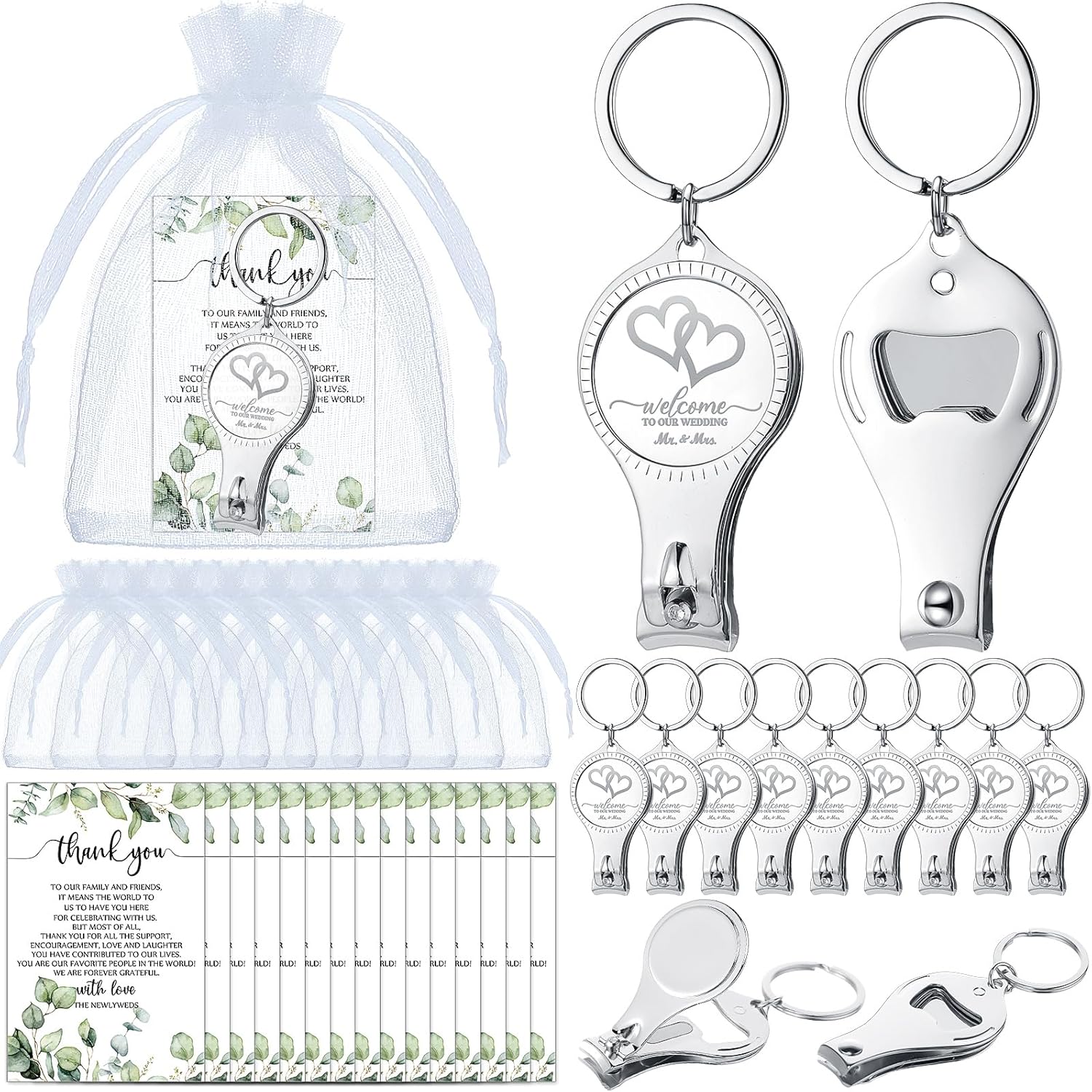 Fulmoon Wedding Multi-Functional Bottle Opener Set 50 Pieces