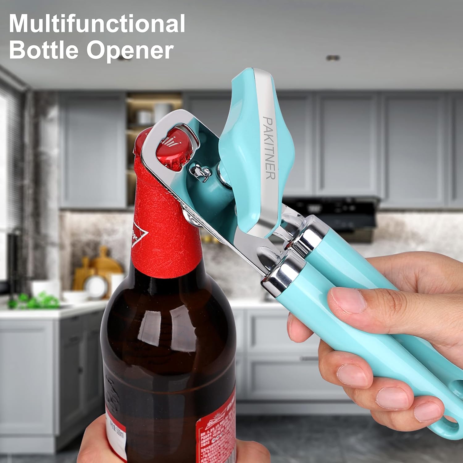 PAKITNER Manual Can Opener with Magnetic Lifter and Bottle Opener