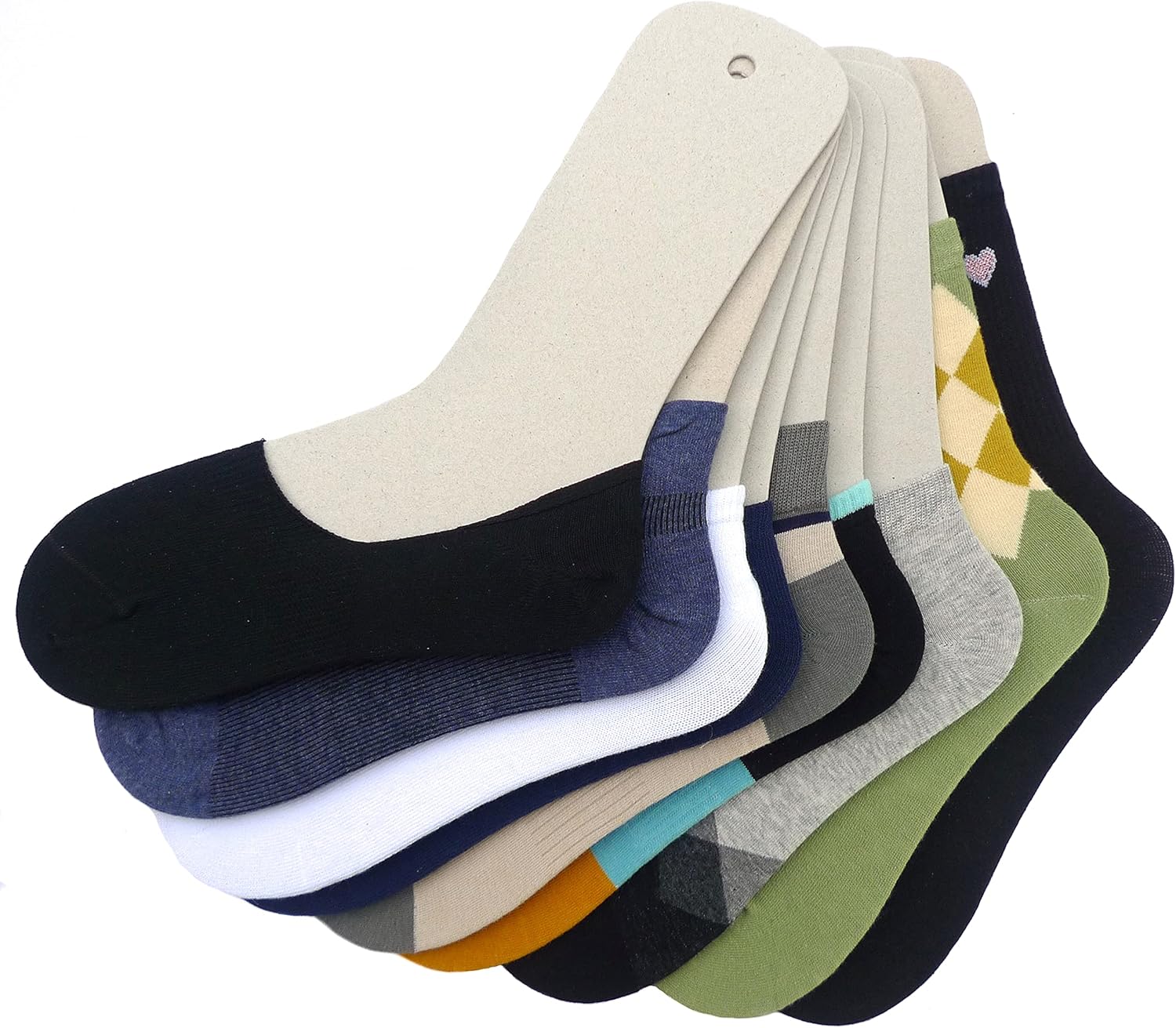TATYZ Cardboard Sock Inserts for Organization and Display - 10 PCS Small