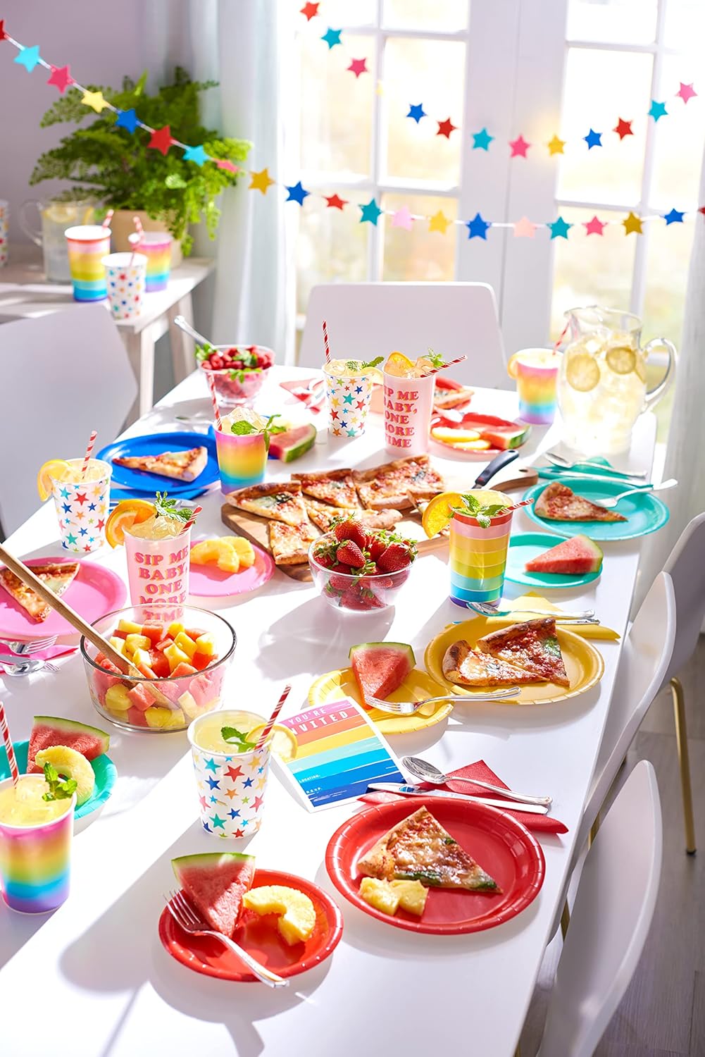 American Greetings 50 Count Rainbow Dessert Plates