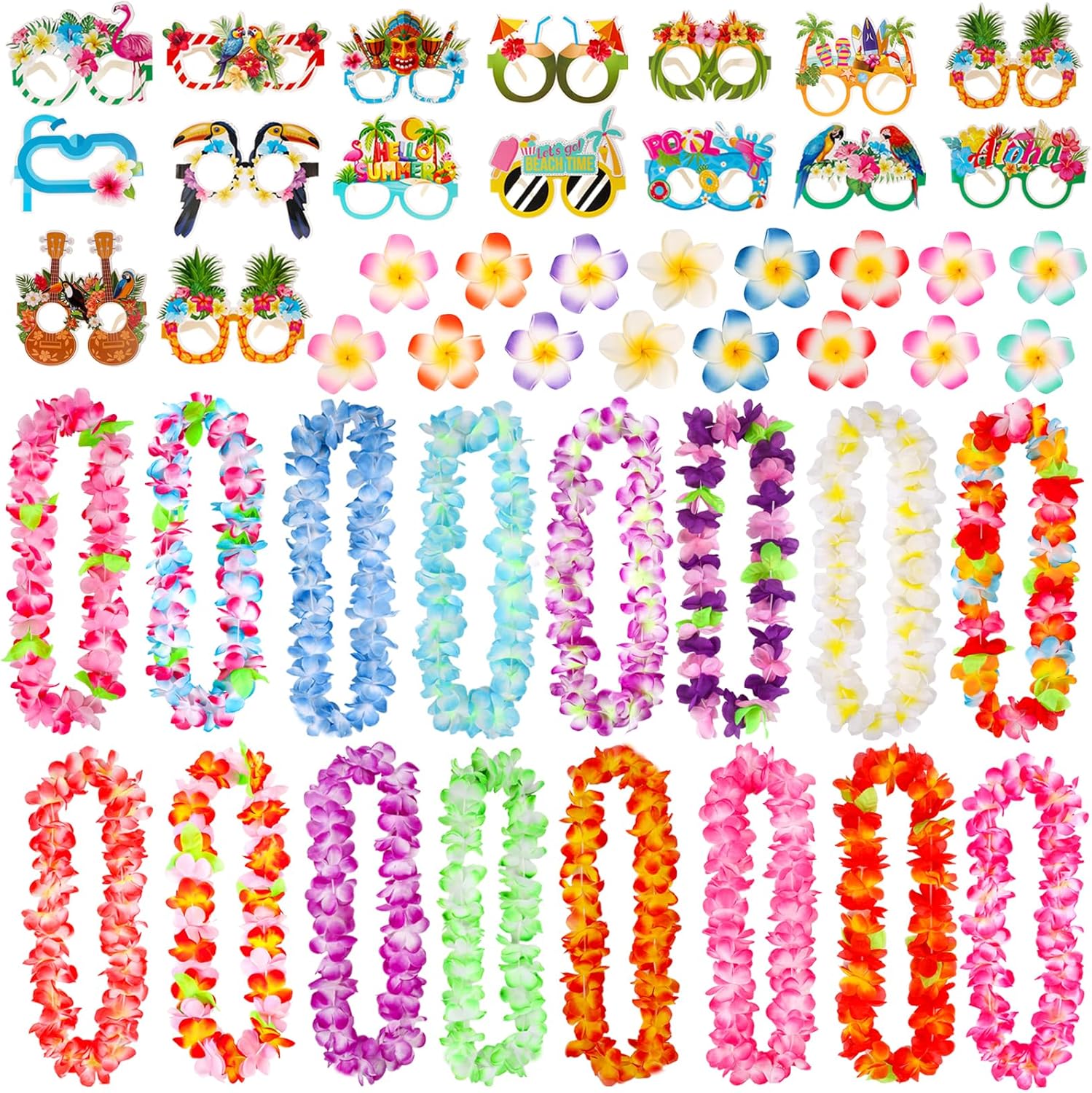 Atonofun 48PCS Hawaiian Luau Party Supplies