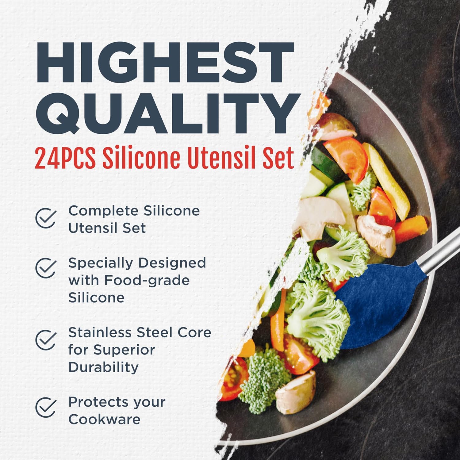 Culinary Couture 24-Piece Silicone Utensils Set