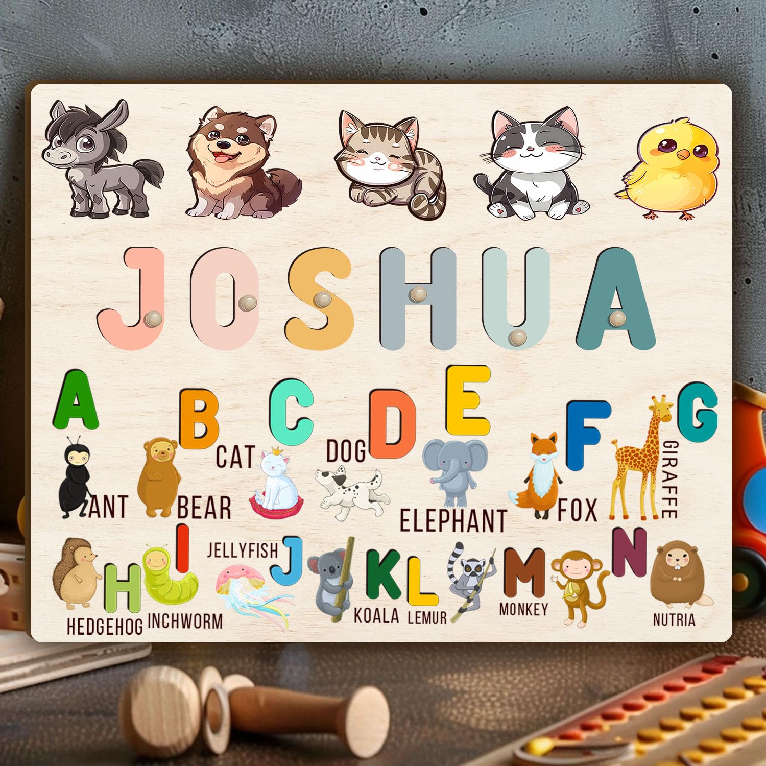 Personalized Wooden Name Puzzle for Toddlers