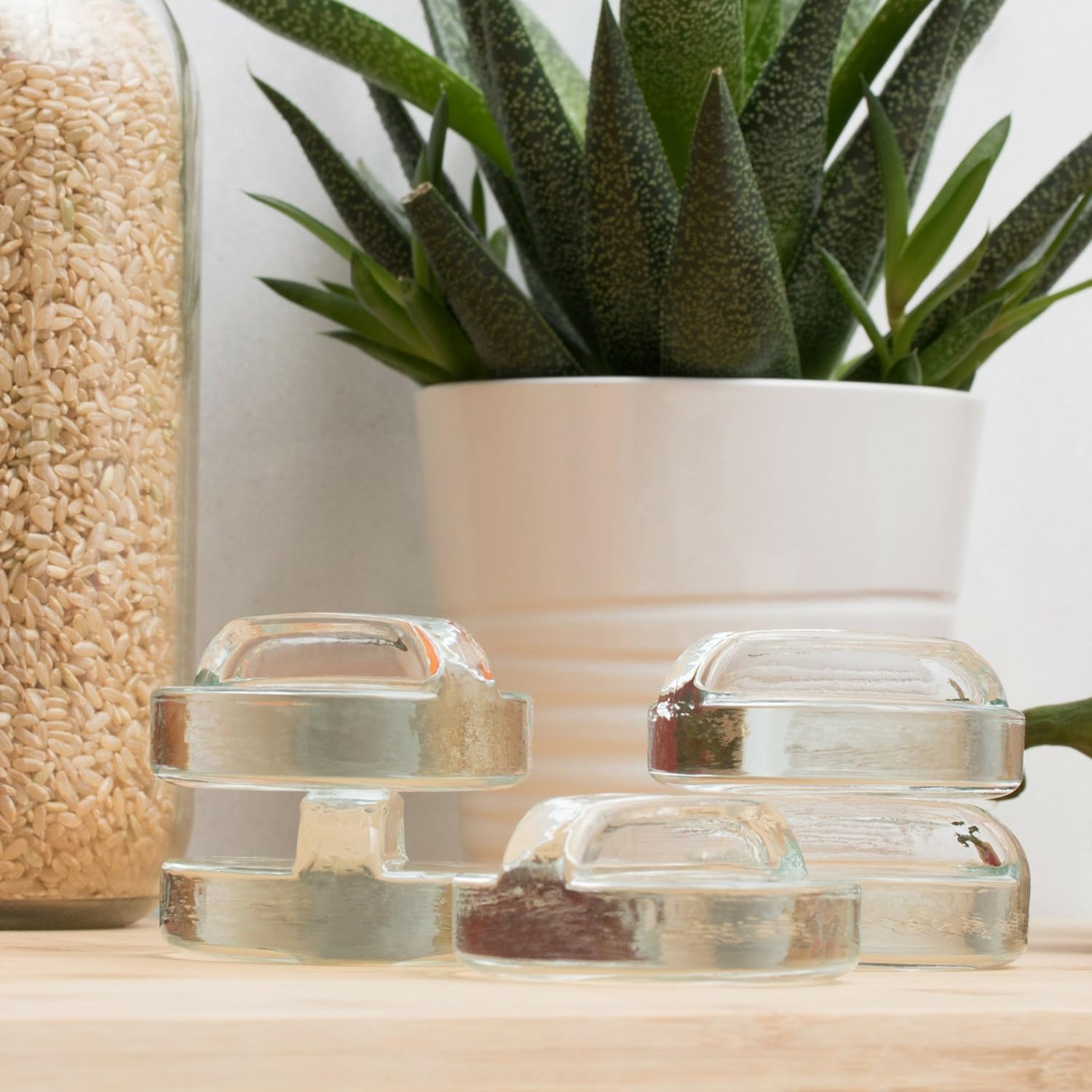 5-Pack Glass Fermentation Weights with Handles for Mason Jars