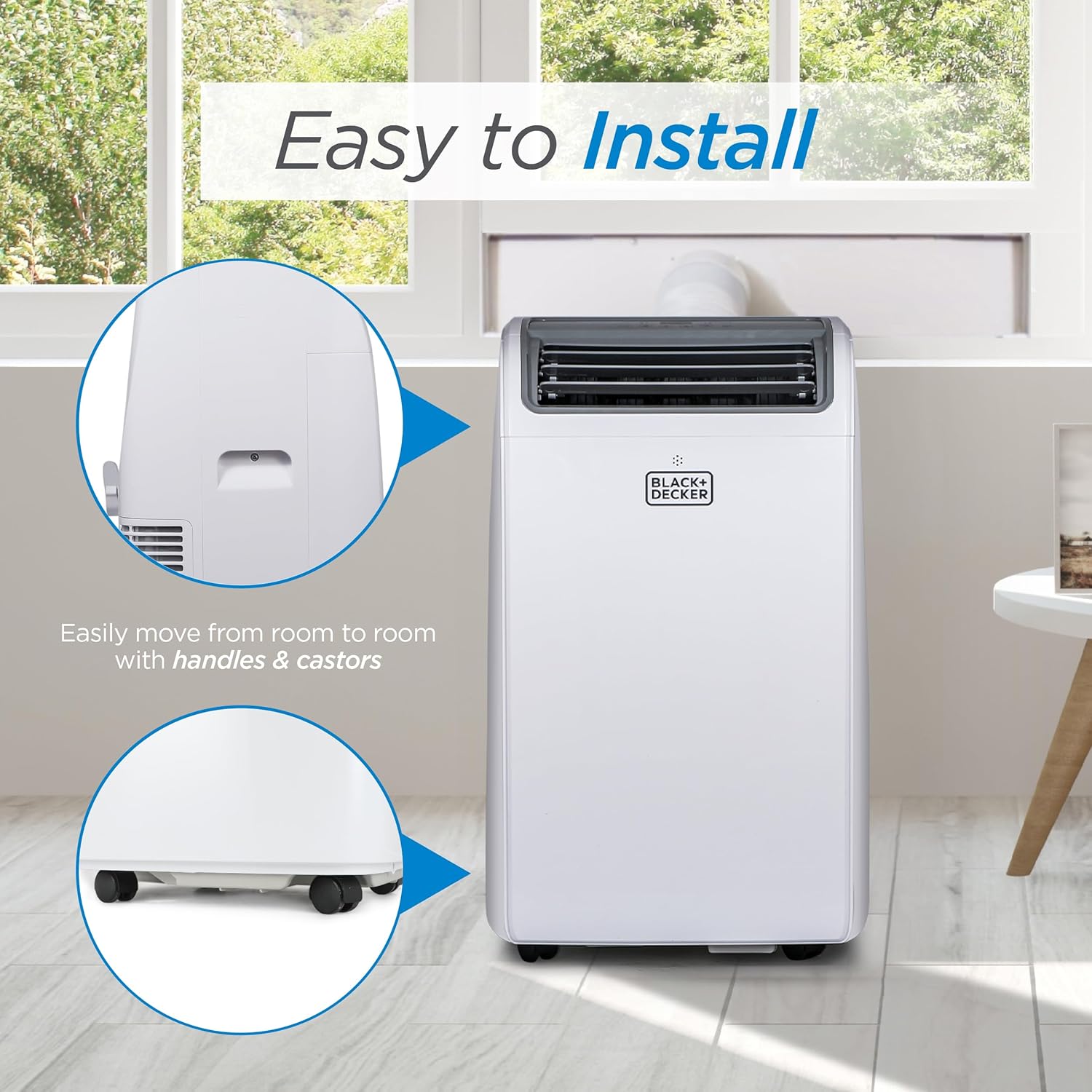 BLACKDECKER 14000 BTU Portable Air Conditioner with Window Kit and Smart Features