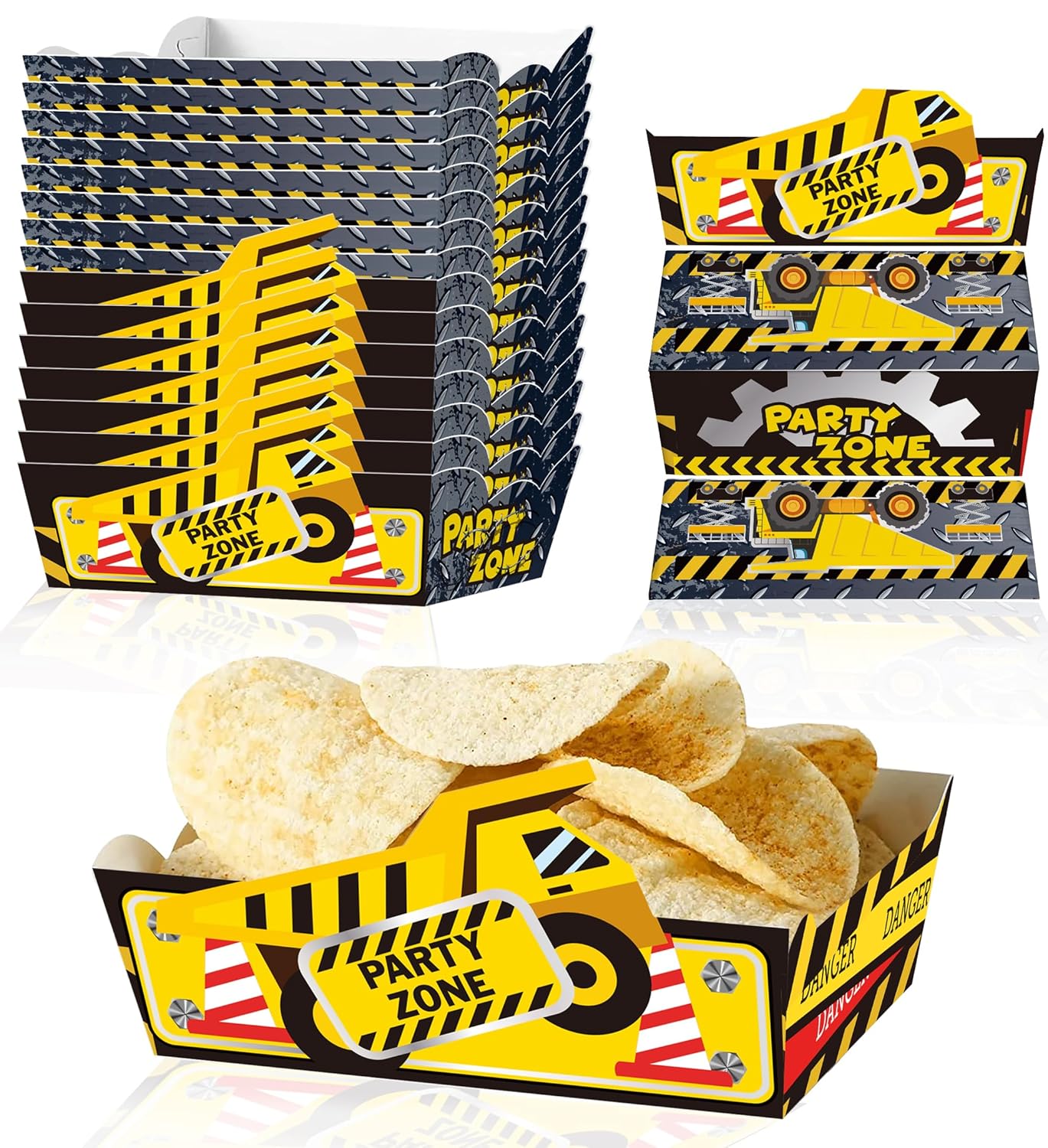 24 Pcs Construction Themed Snack Bowls for Kids