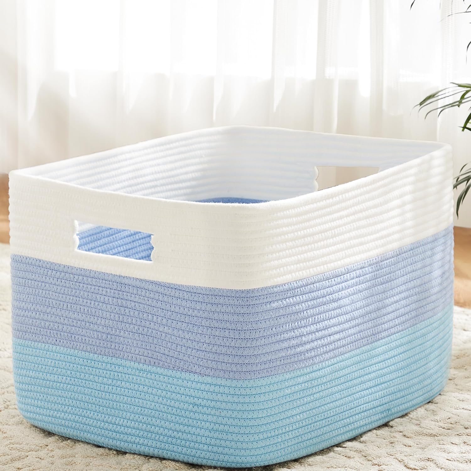 Artfeel Cotton Rope Laundry Basket with Storage