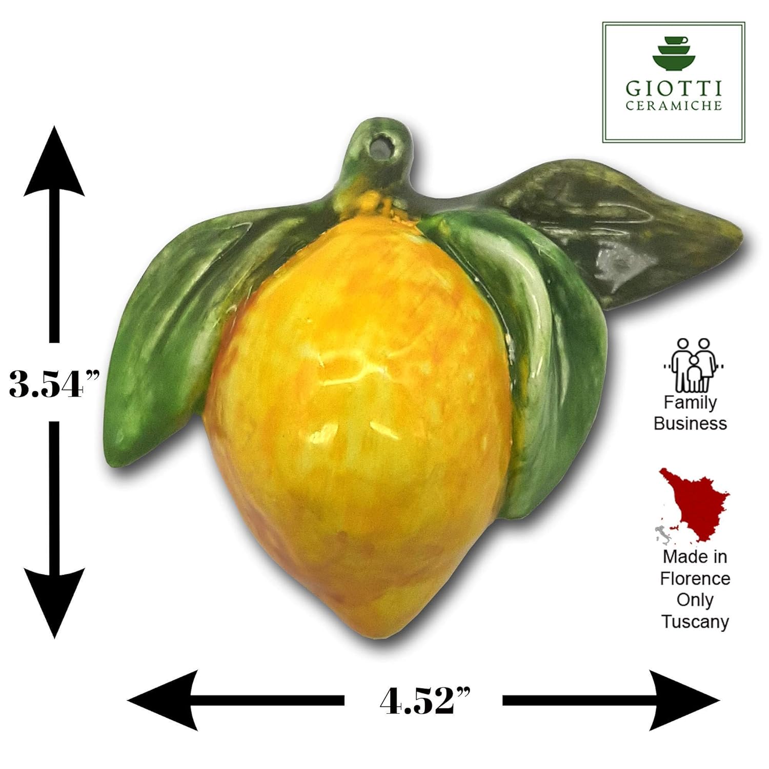 Italian Ceramic Fruits Wall Decor Hand PaintedBy Giotti Ceramiche