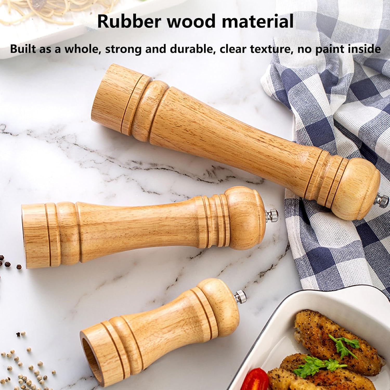 Adjustable Coarseness Salt Pepper Mill Set with Ceramic Core