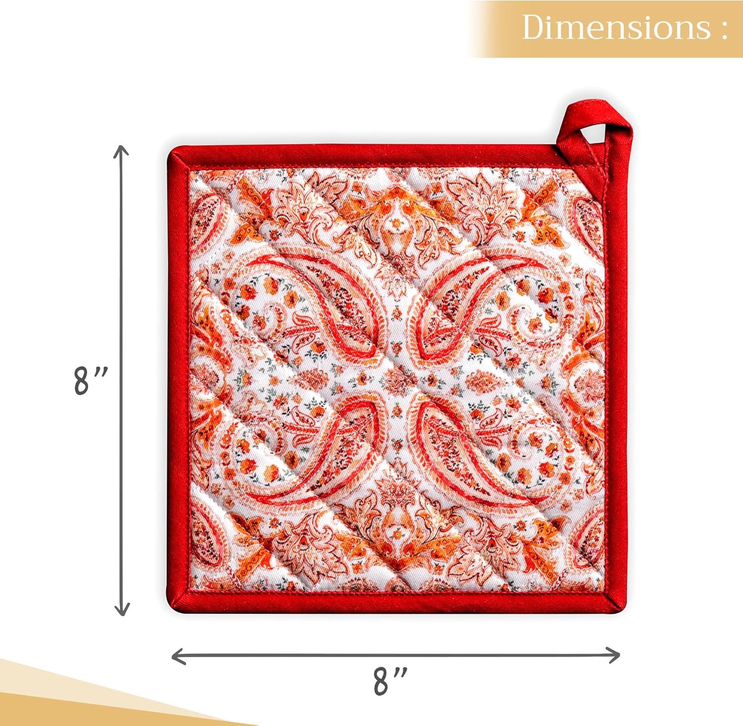Maison d Hermine 100 Cotton Potholder Set of 2 8x8 Hot Pads