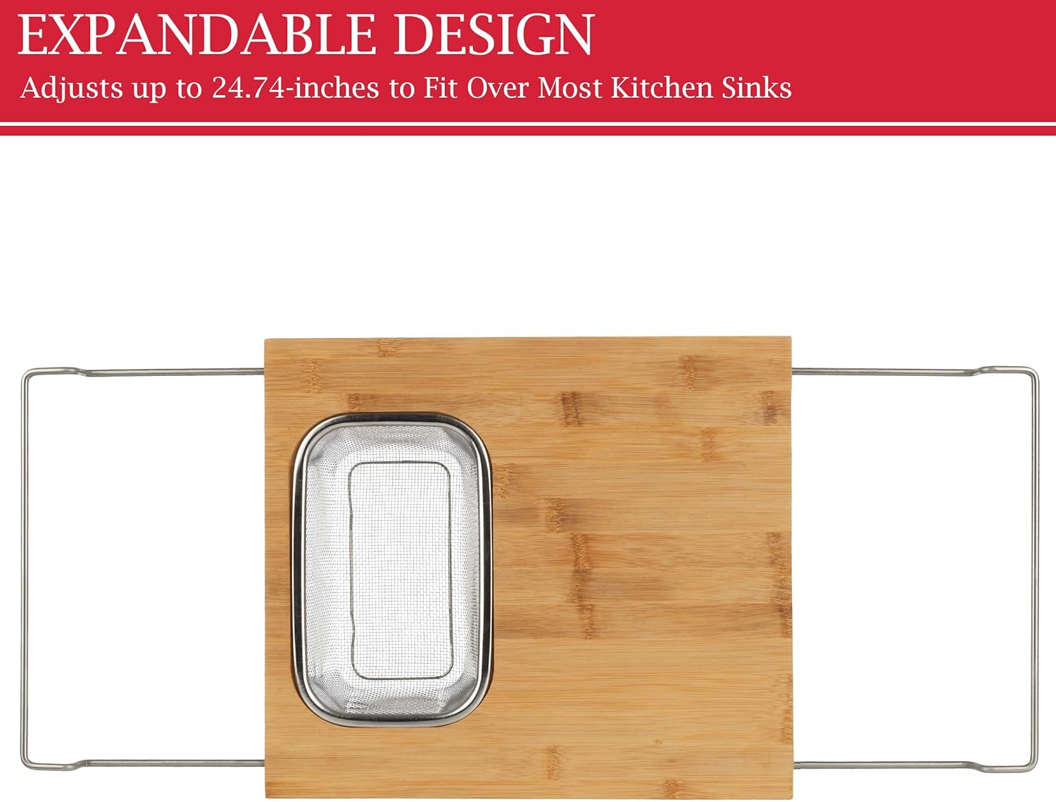 2 in 1 Bamboo Cutting Board with Strainer
