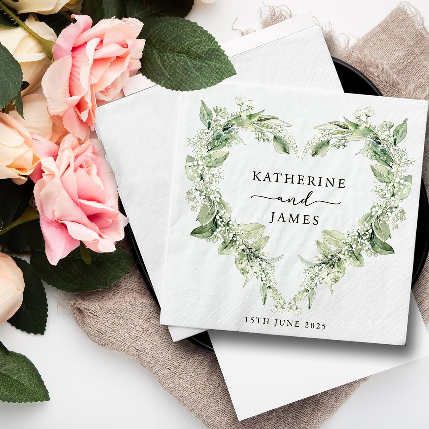 Personalized Wedding Cocktail Napkins Custom Monogram