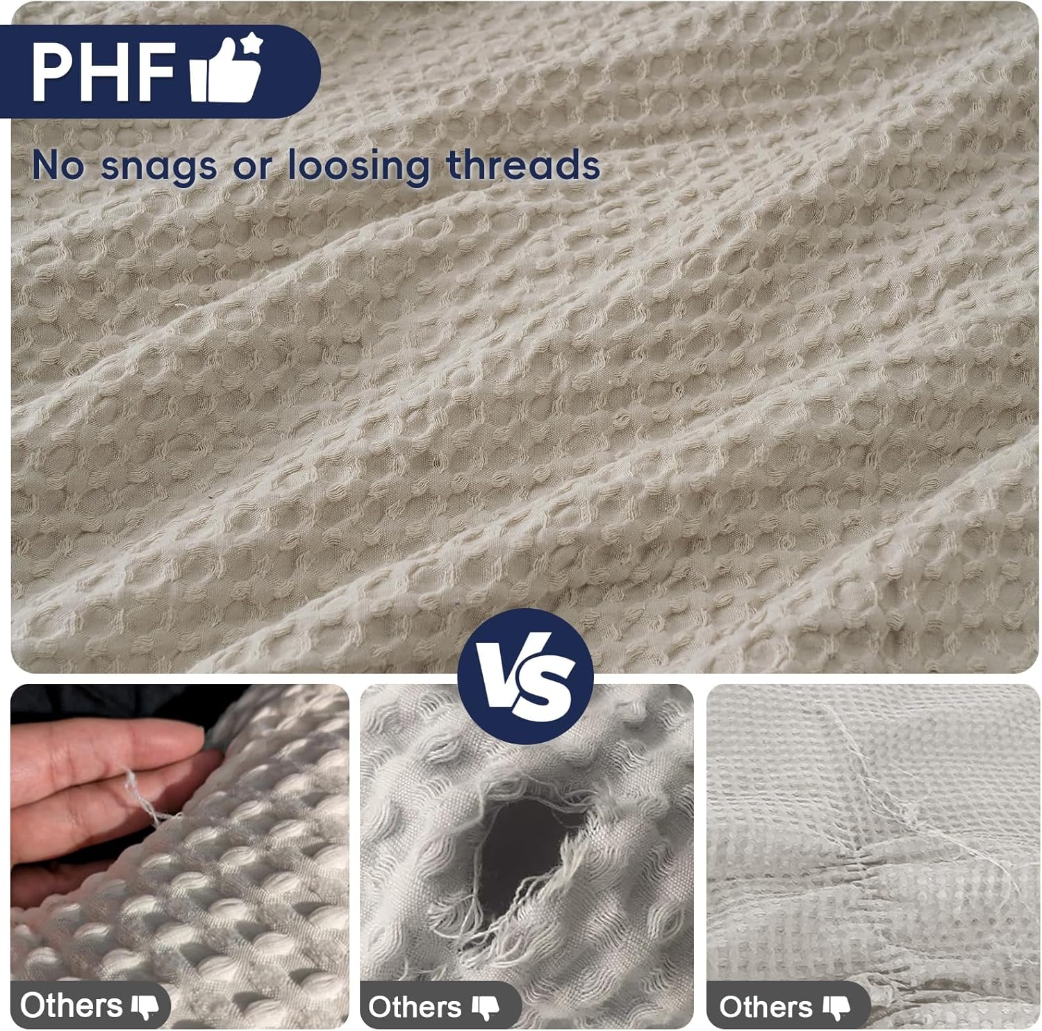 PHF Ultra Soft Waffle Weave Pillowcase 20x54