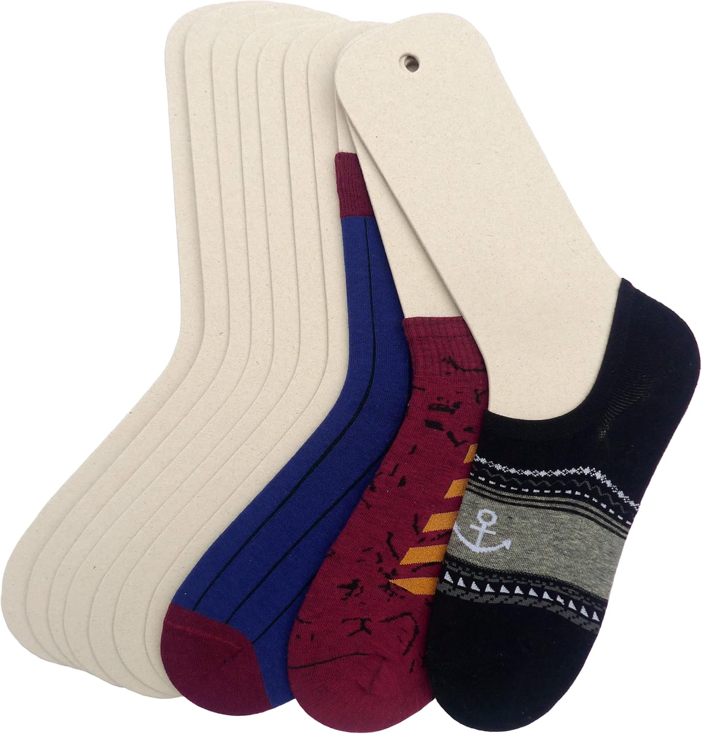 TATYZ Cardboard Sock Inserts for Organization and Display - 10 PCS Small