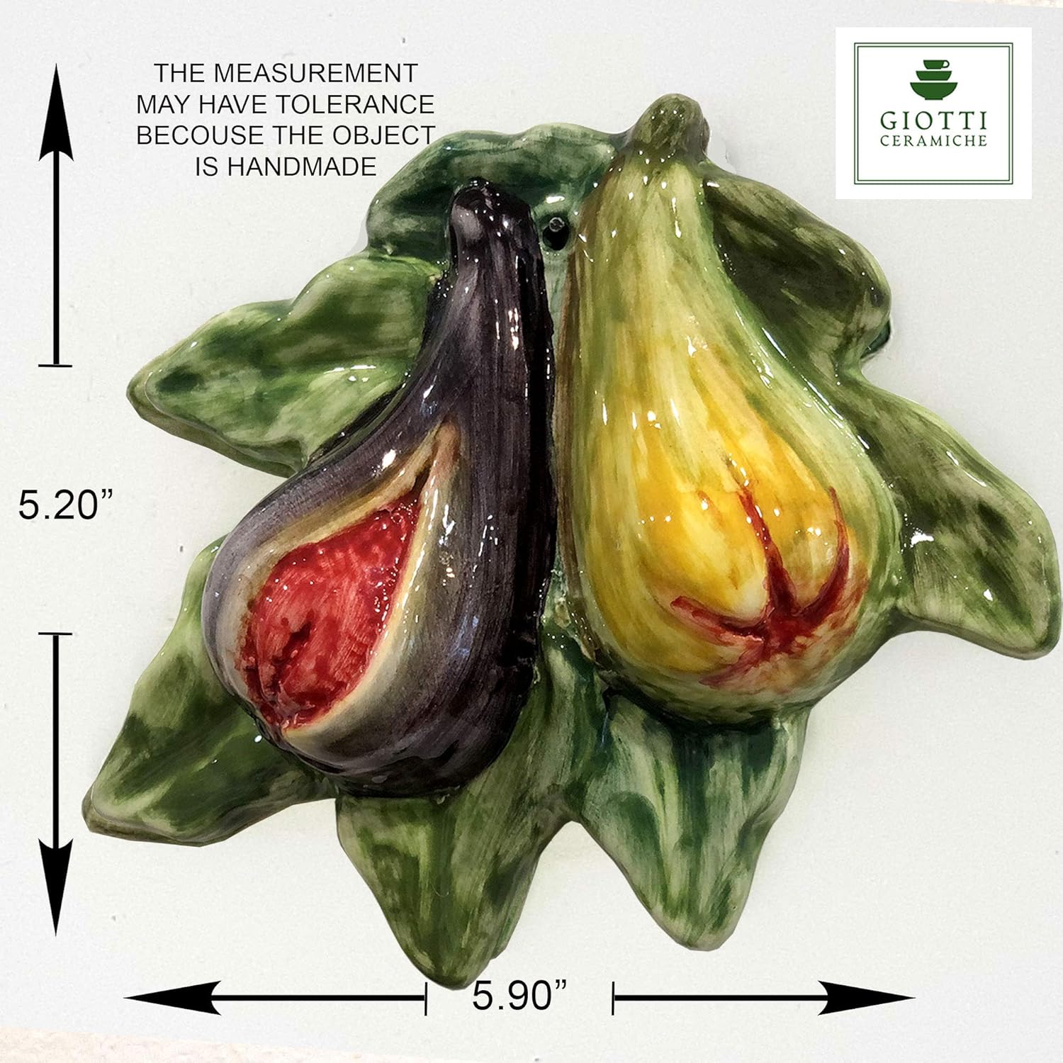Italian Ceramic Fruits Wall Decor Hand PaintedBy Giotti Ceramiche