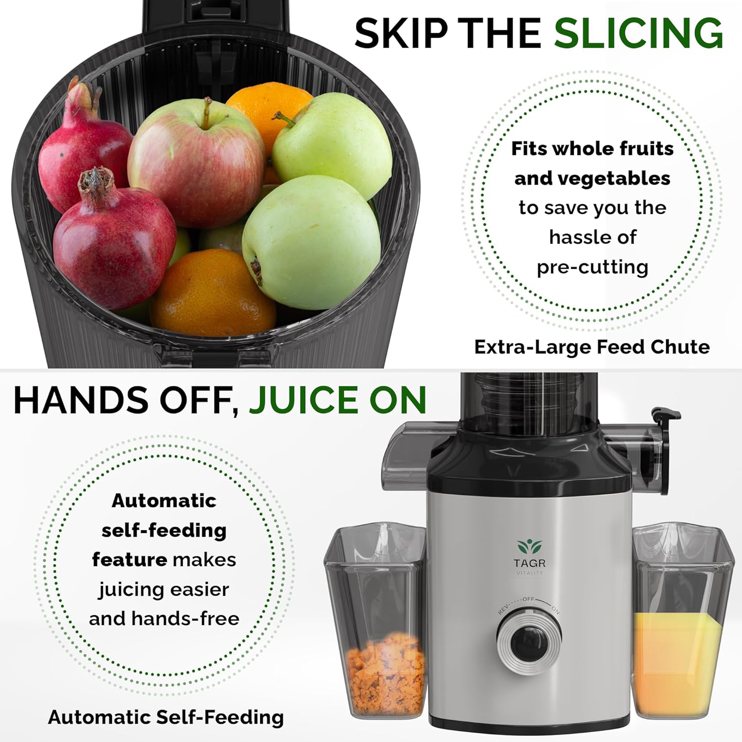 Tagr Vitality Slow Masticating Cold Press Juicer