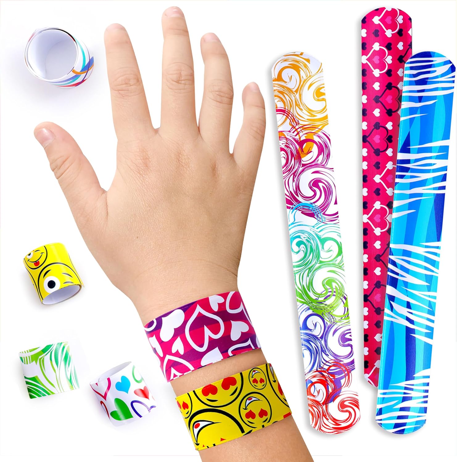 Giraffe Manufacturing 50-Pack Slap Bracelets for Kids