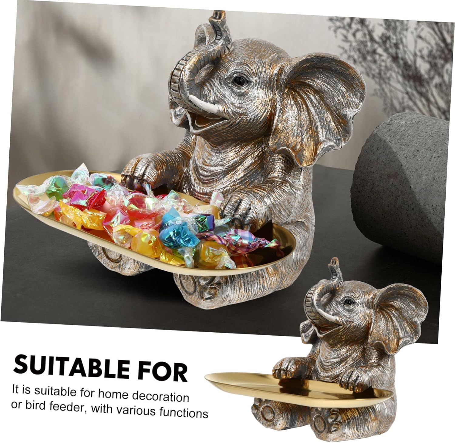RORPOIR 1 Set Resin Elephant Cupcake Stand Decor