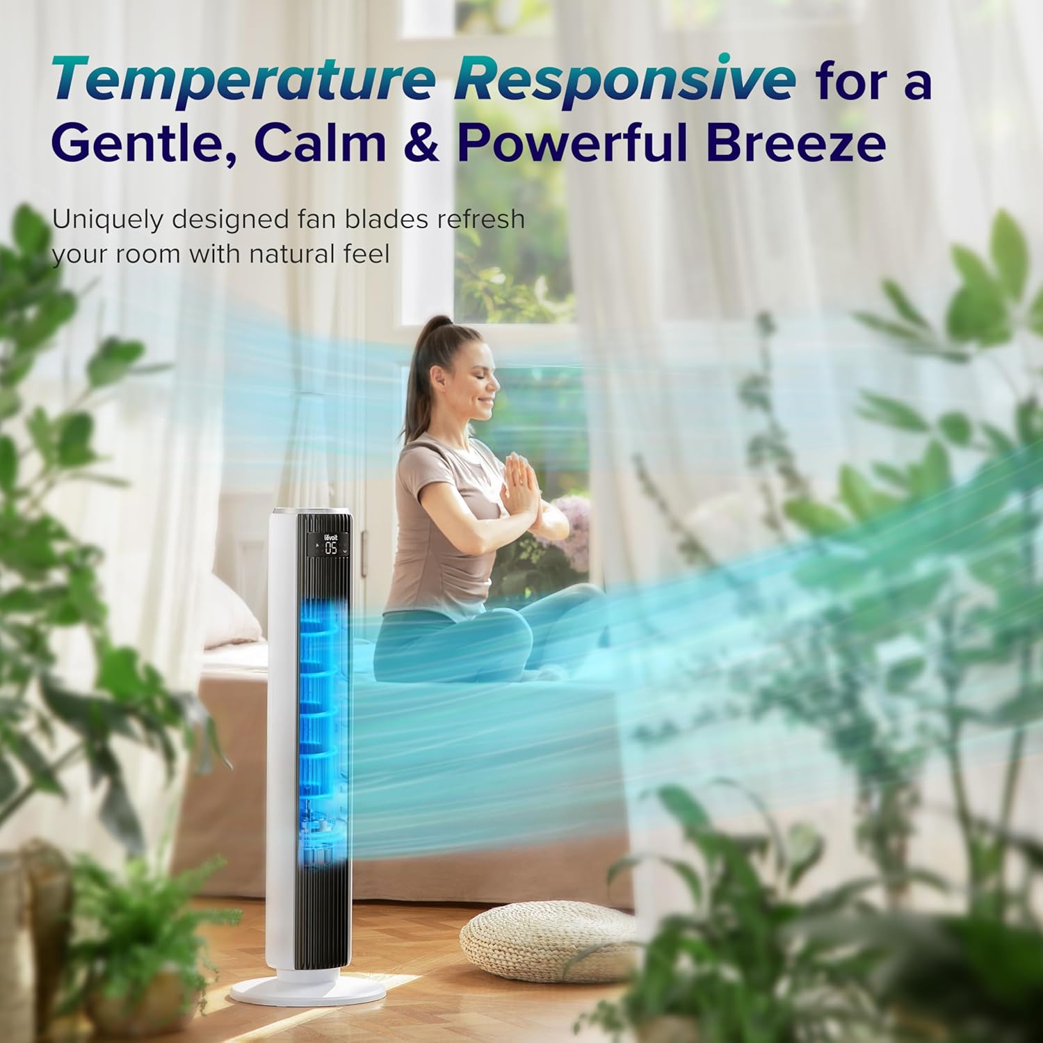 LEVOIT Tower Fan with Quiet Operation and 5 Speeds