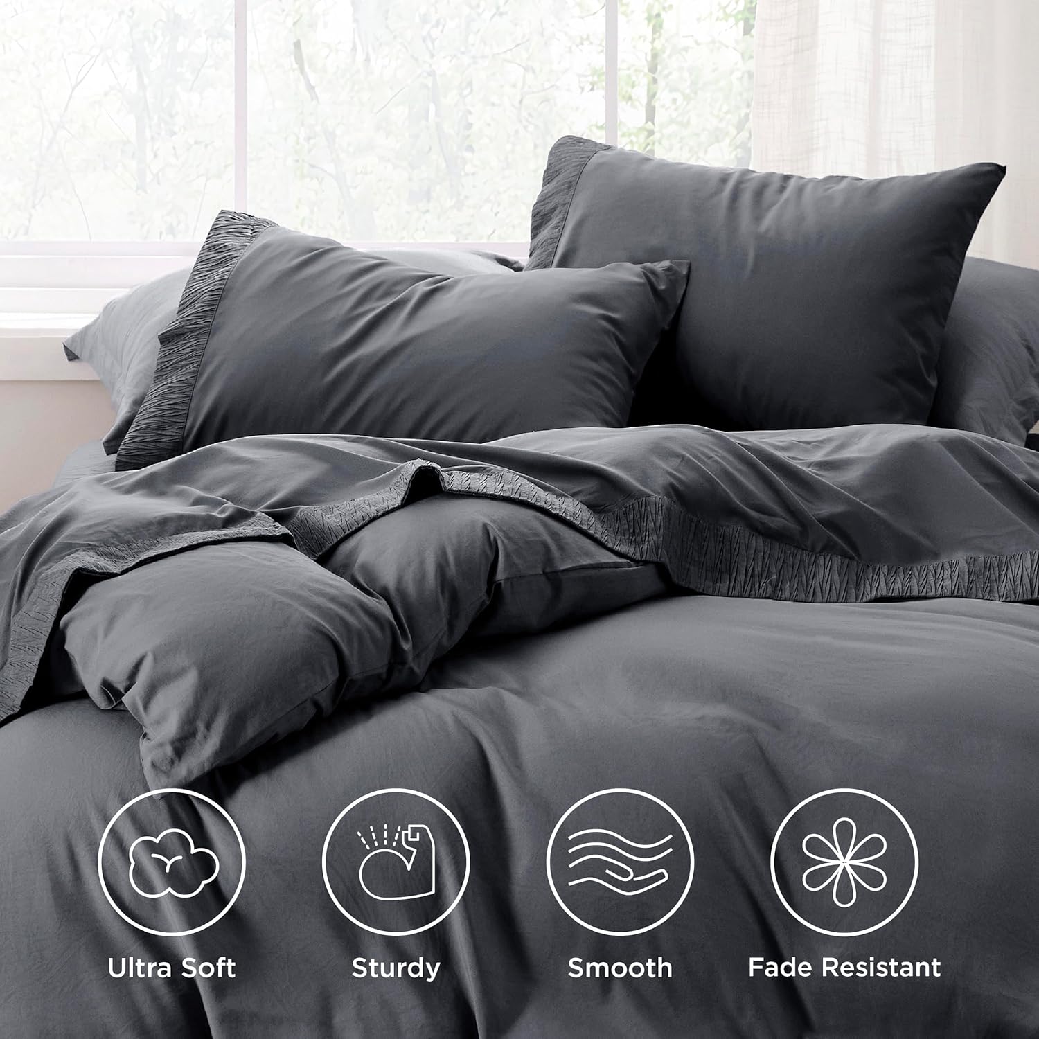 Bedsure Queen Sheet Set 4 Pieces Soft Microfiber Sheets