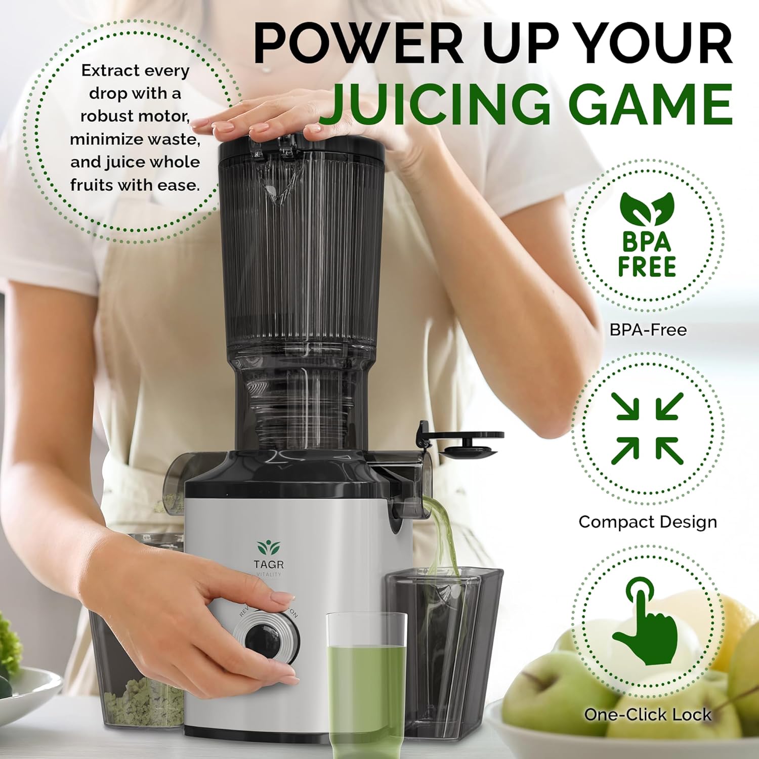 Tagr Vitality Slow Masticating Cold Press Juicer