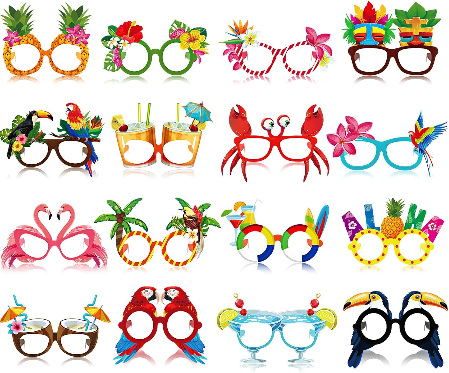 Vinsot 32 Pack Hawaiian Paper Glasses for Beach Parties