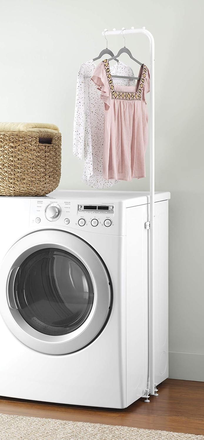 Whitmor Magnetic Laundry Valet Hanging Rod White
