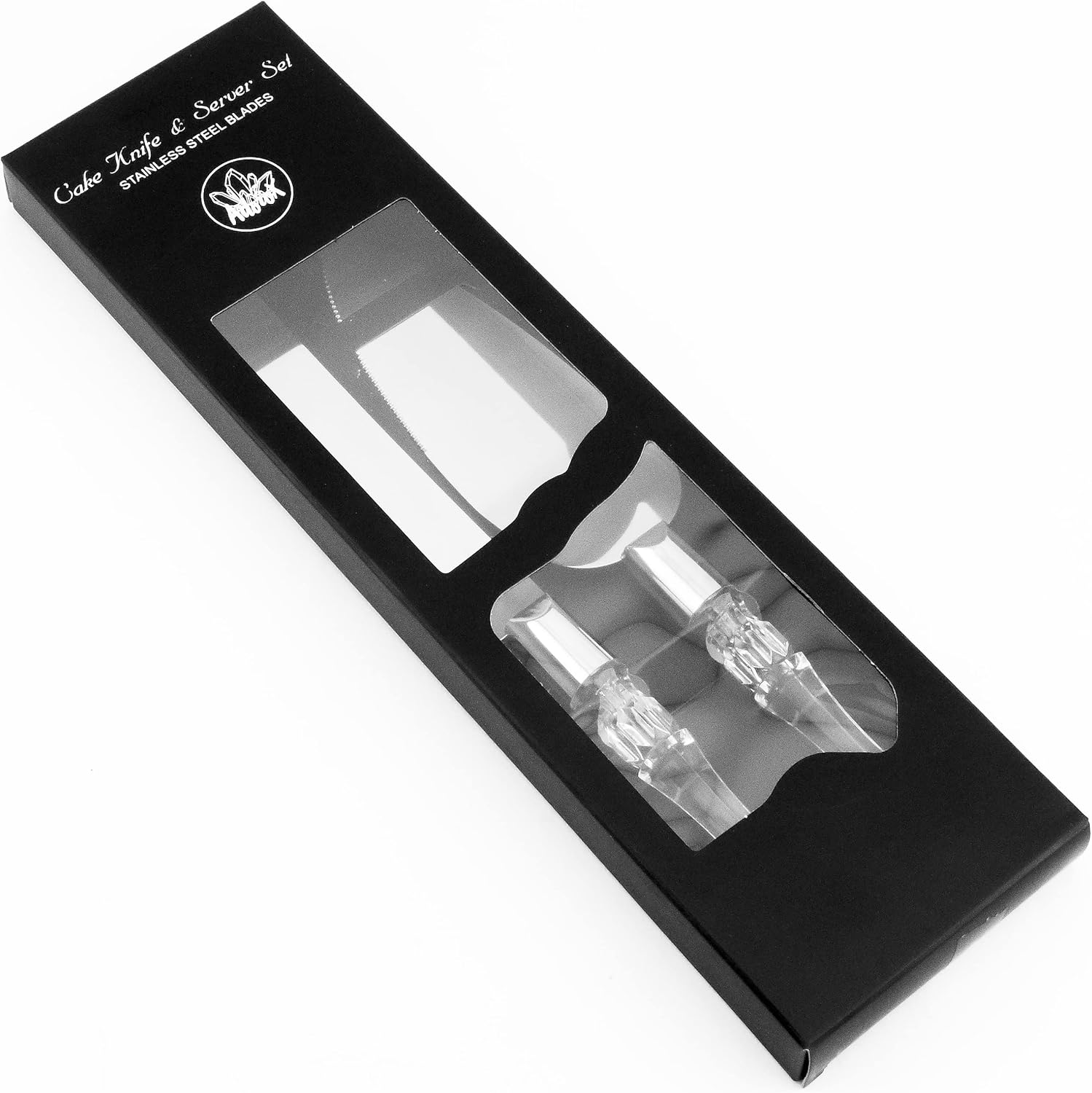 Adorox Cake Knife and Server Set with Acrylic Handles