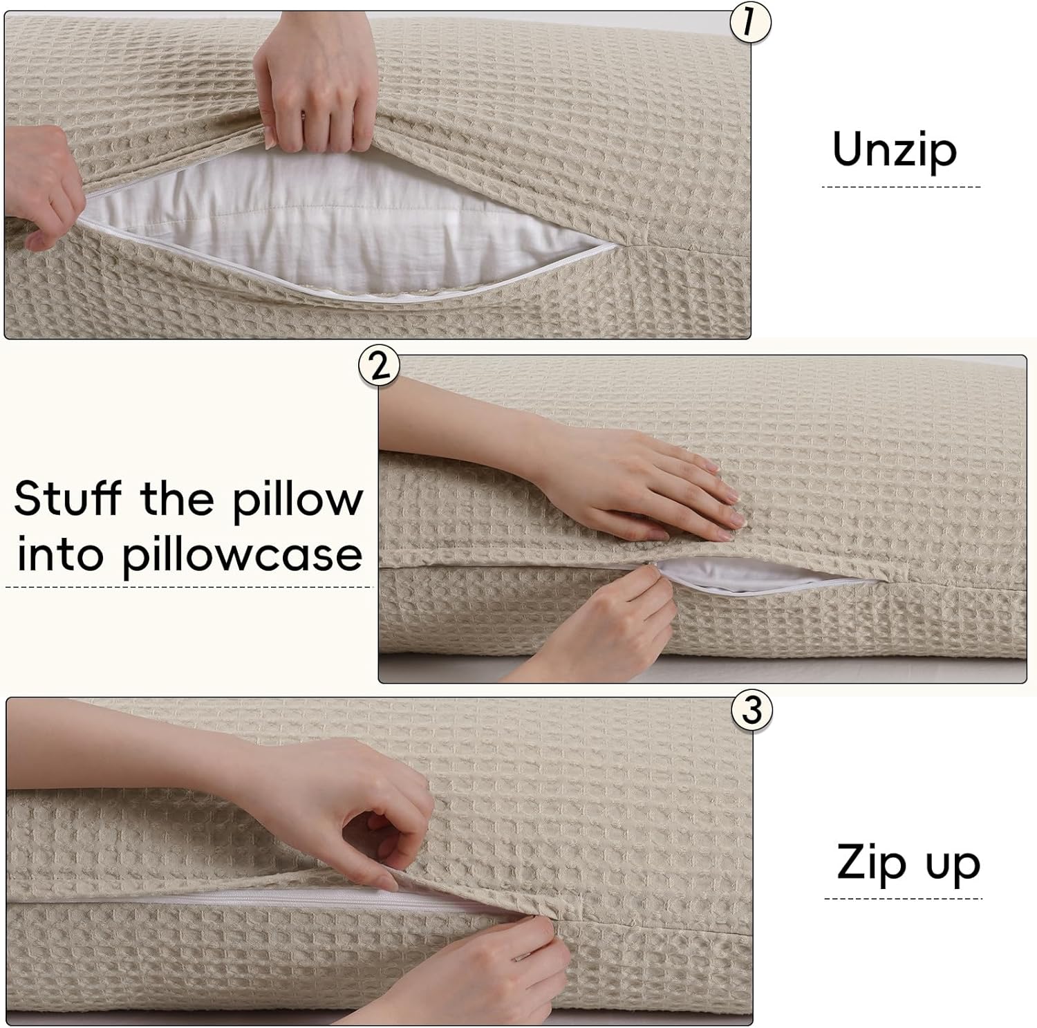 PHF Ultra Soft Waffle Weave Pillowcase 20x54