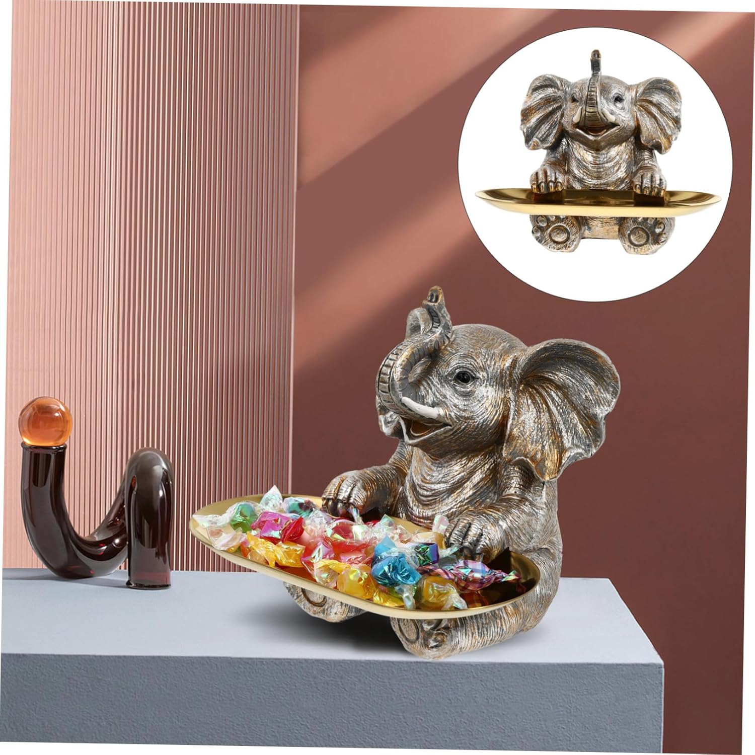 RORPOIR 1 Set Resin Elephant Cupcake Stand Decor