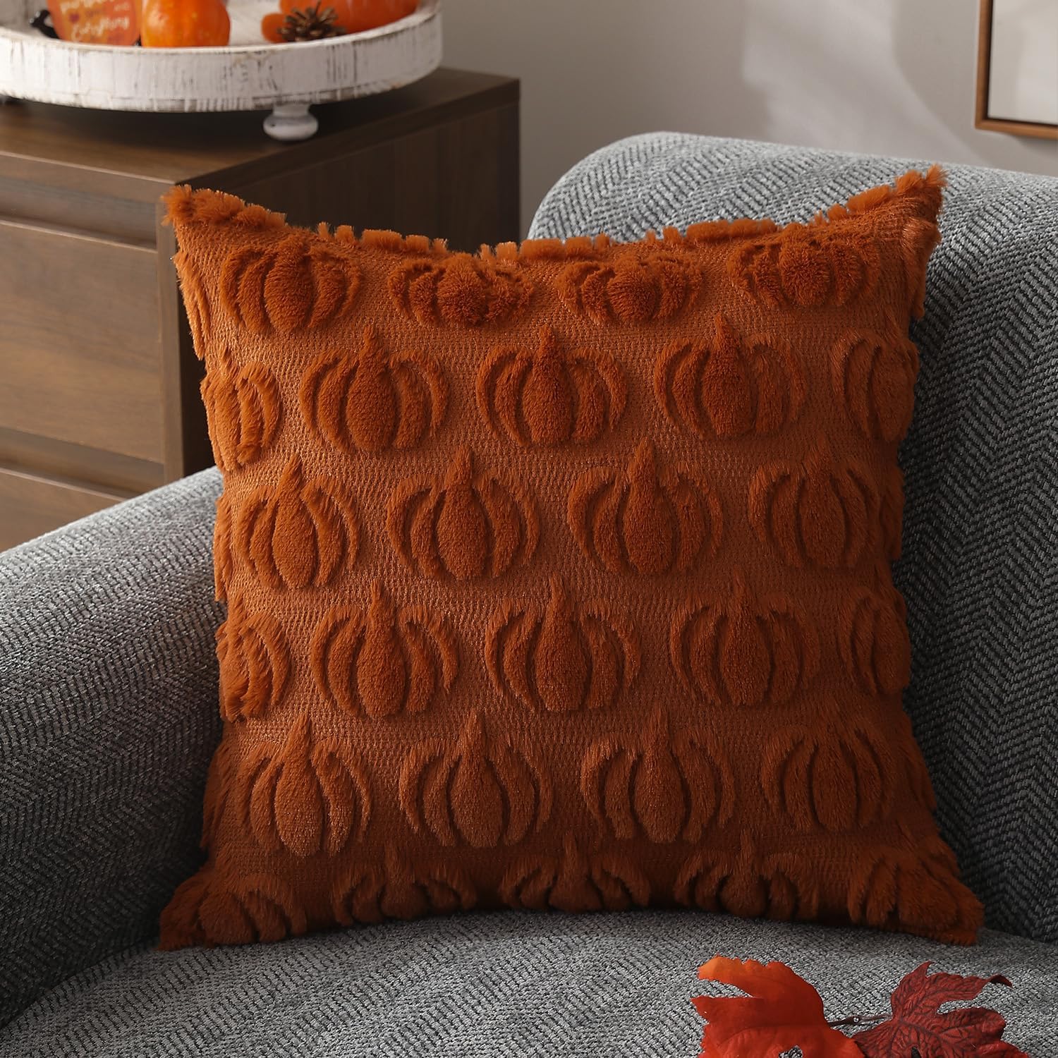 DFXSZ Plush Fall Pillow Covers Set of 2 18x18