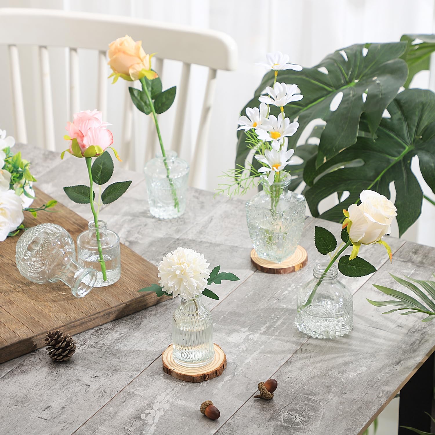 Rollescera Clear Glass Bud Vases in Bulk 30
