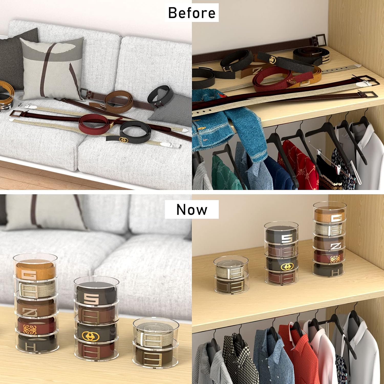 FEMELI Belt Organizer with 5 Layers and Magnet