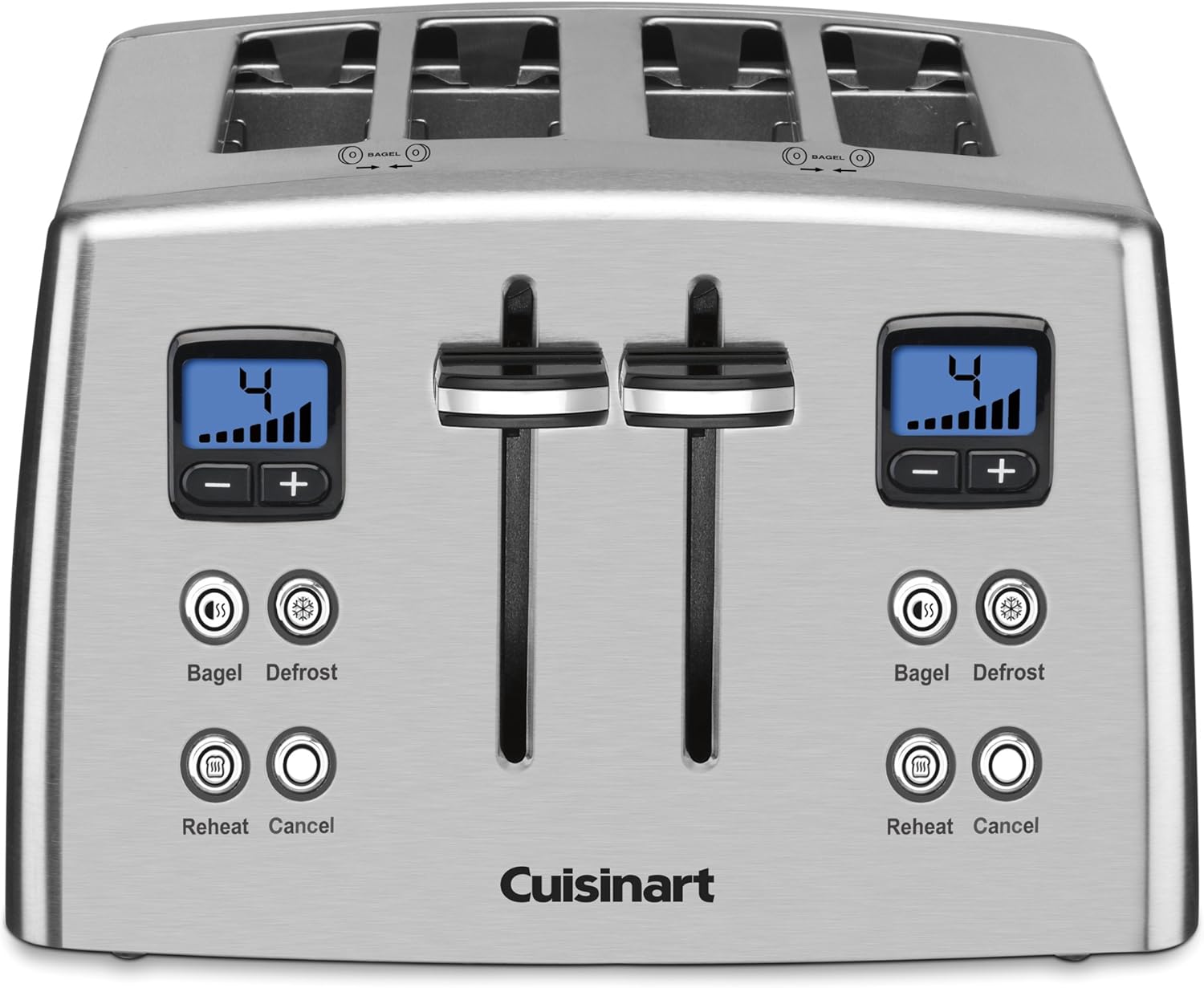 Cuisinart CPT-435P1 4-Slice Countdown Toaster with Blue Backlit LCD