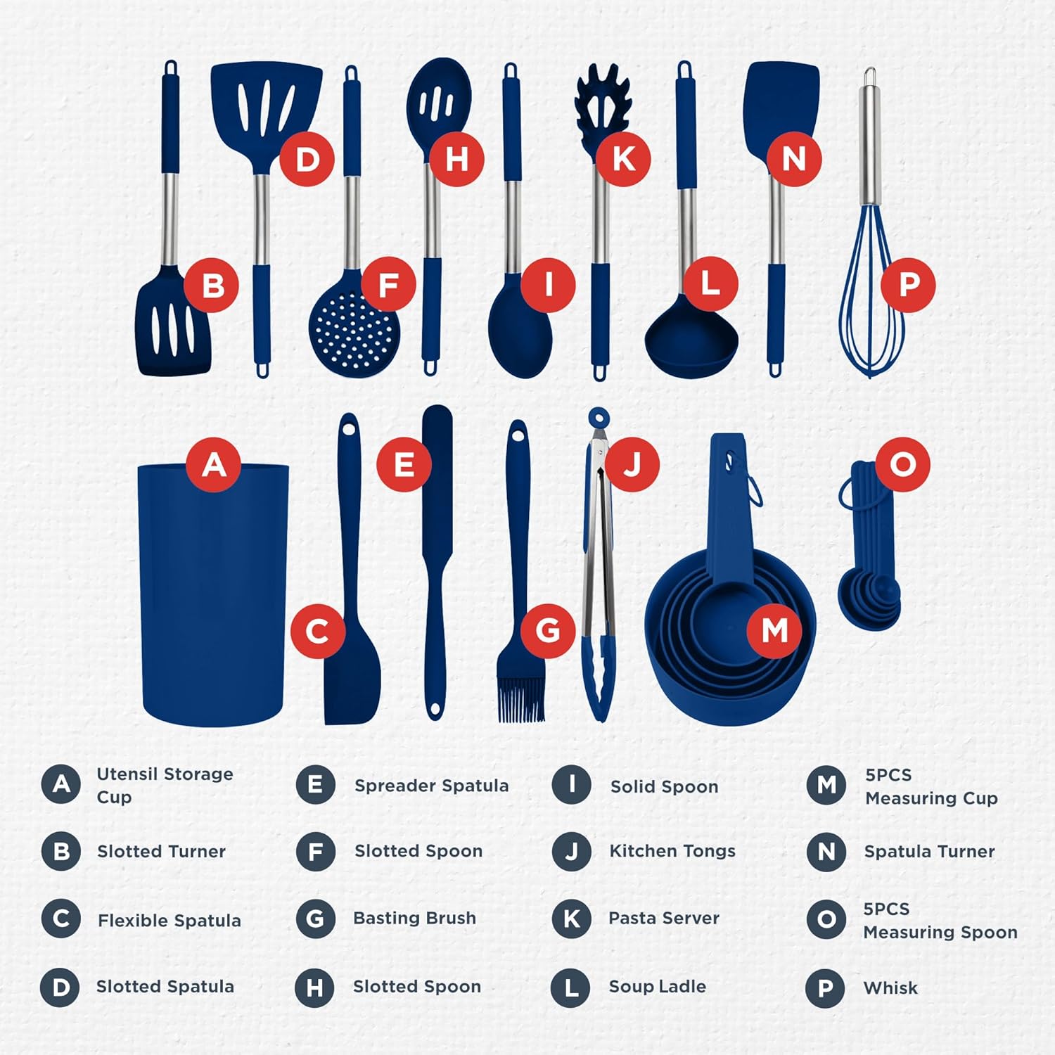 Culinary Couture 24-Piece Silicone Utensils Set