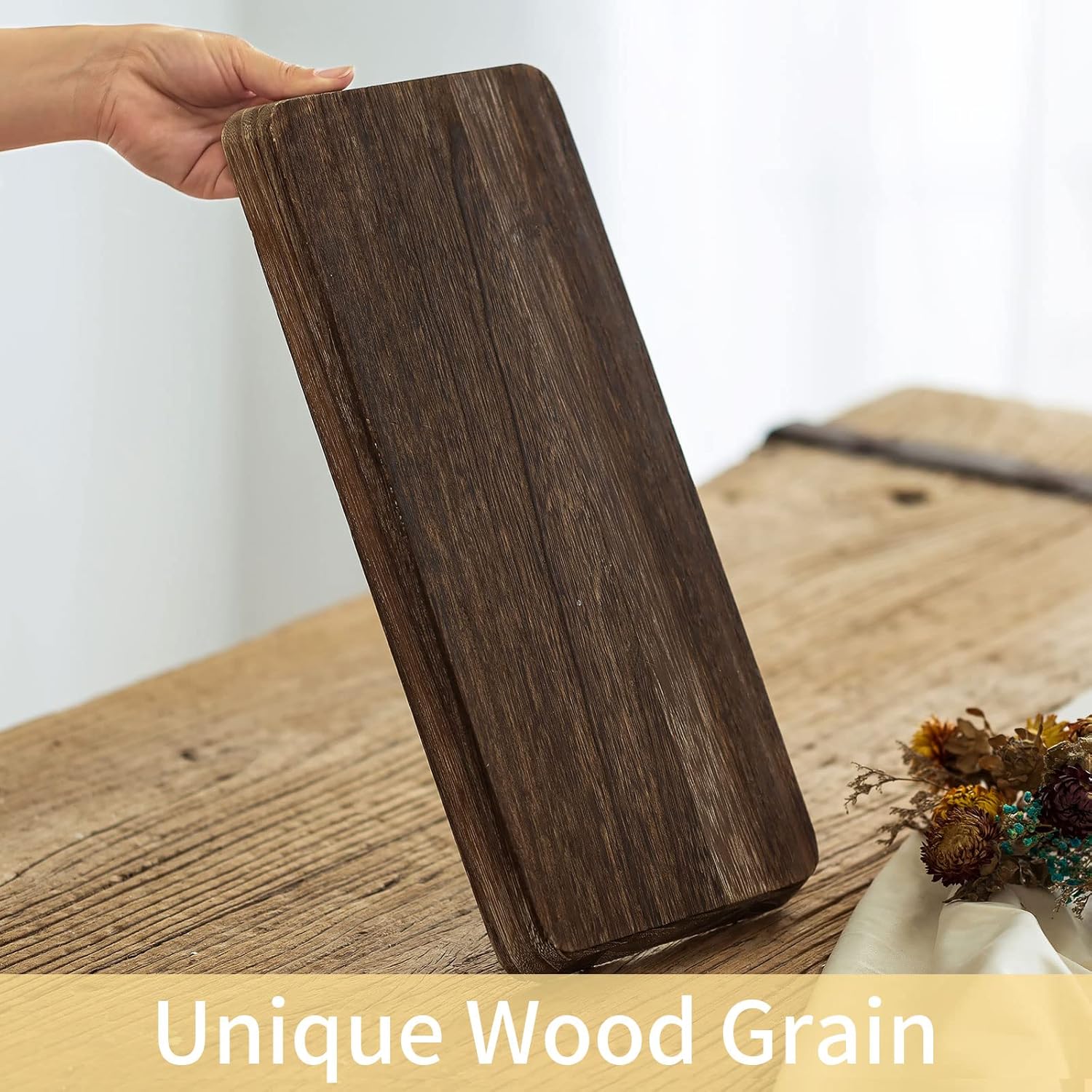 Romadedi Wooden Candle Holder Tray for Home Decor