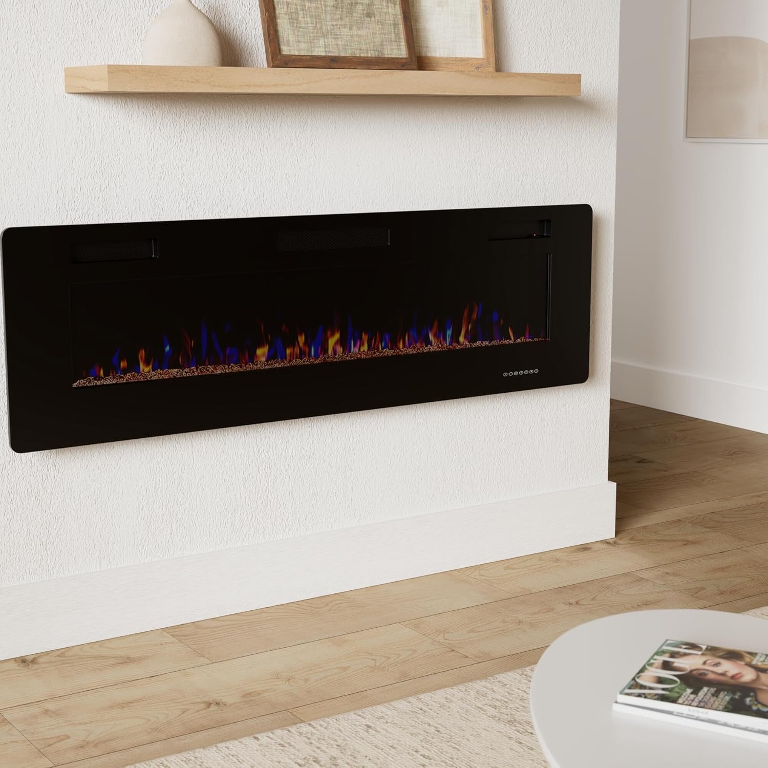 RWFLAME 60 Inch Electric Fireplace with Remote Control and Touch Screen