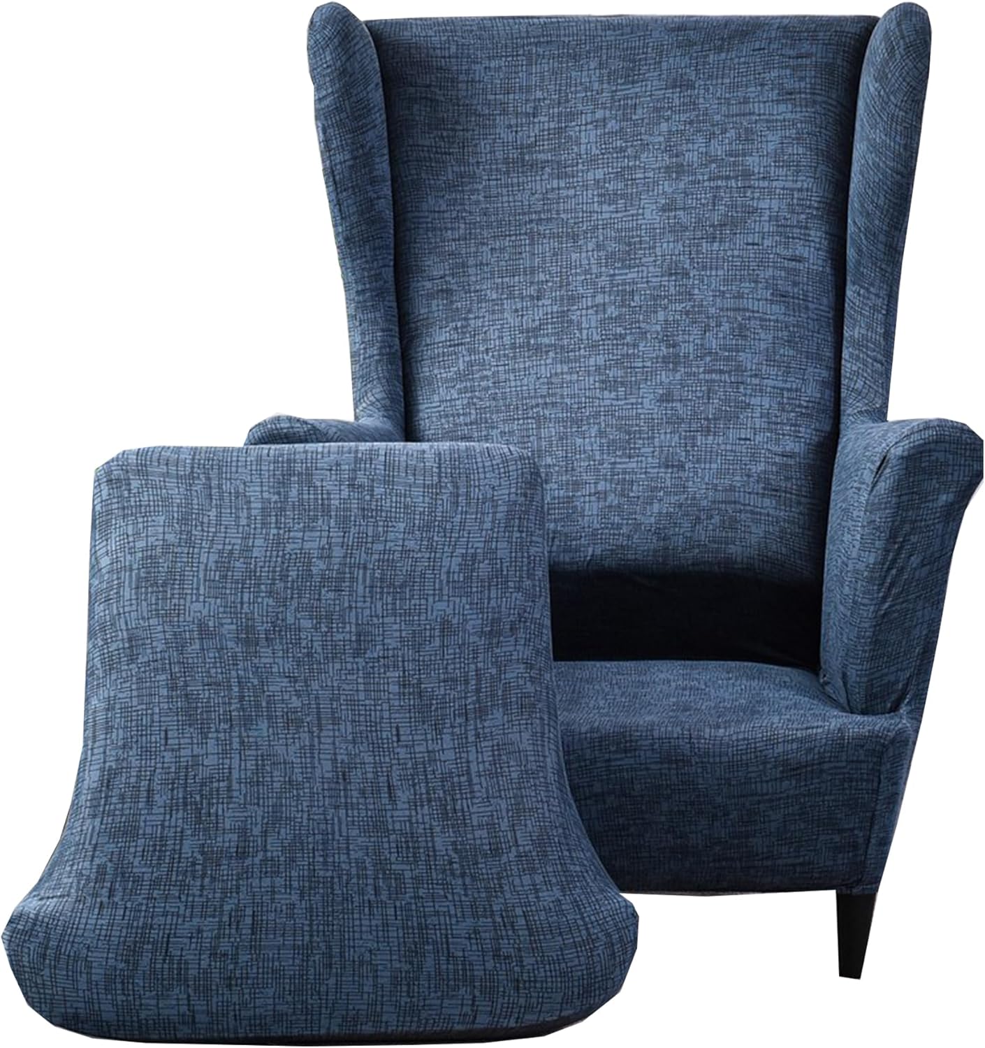 CRFATOP 2 Piece Wingback Chair Slipcovers with Elastic Bottom