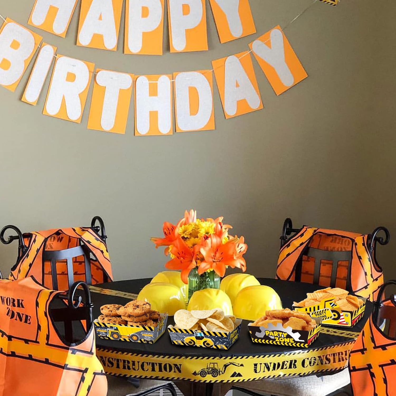 24 Pcs Construction Themed Snack Bowls for Kids