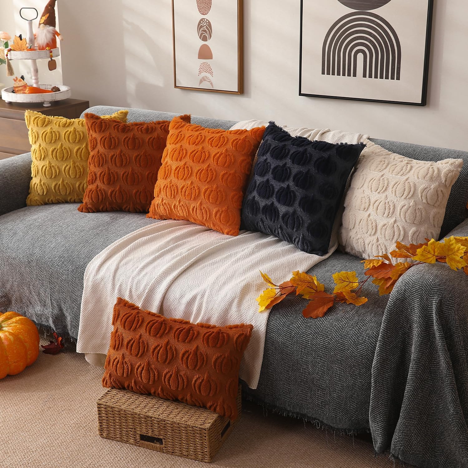 DFXSZ Plush Fall Pillow Covers Set of 2 18x18