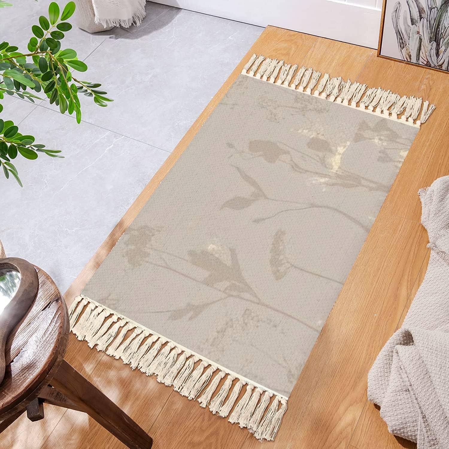 Boho Kid Bedroom Playroom Area Rug with Tassels