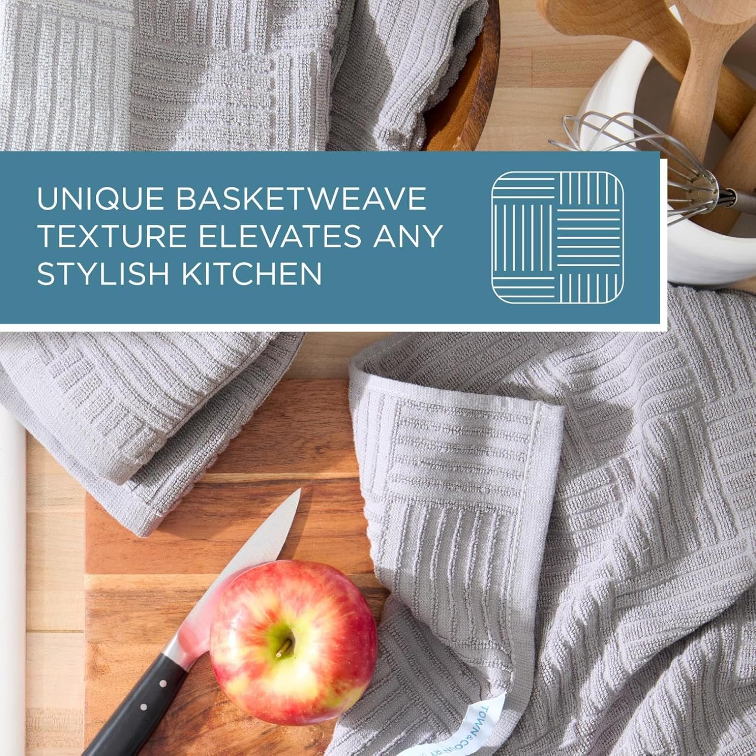 TOWN COUNTRY BASICS 4-Pack Kitchen Towel Set