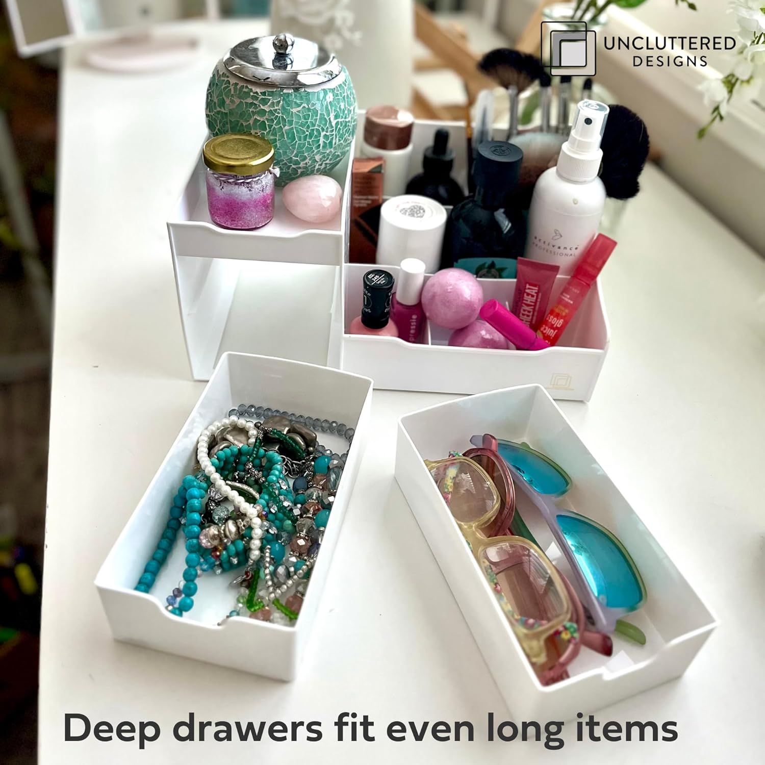 Uncluttered Designs Large Makeup Organizer for Vanity