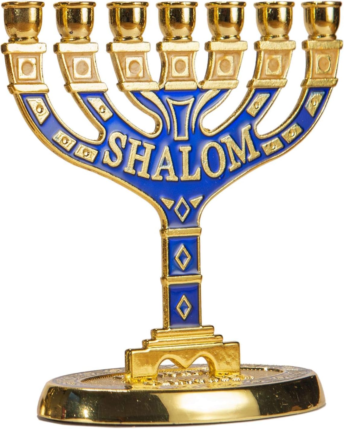 JL Kipphas Gold Jerusalem 7 Branch Menorah