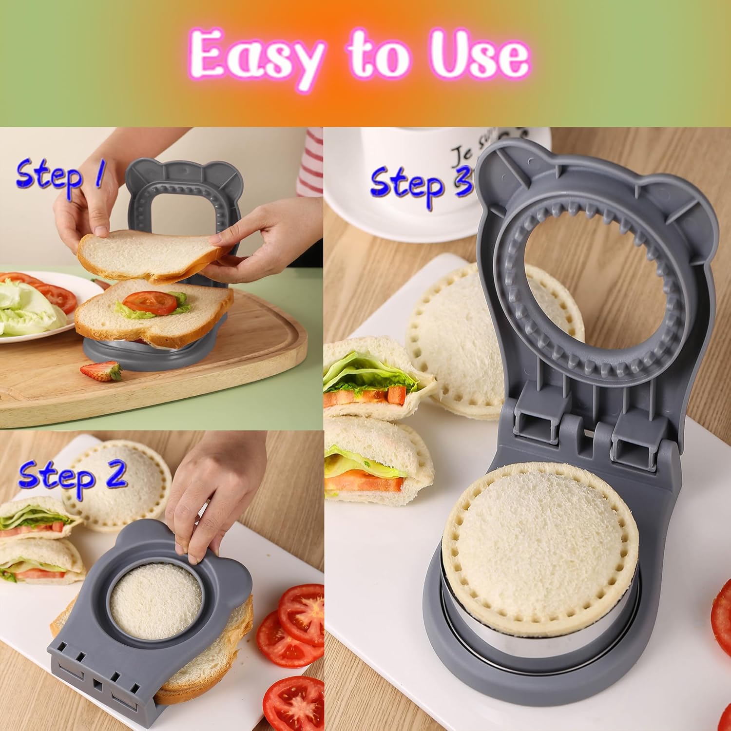BOSIDETOOL Sandwich Cutter and Sealer Grey