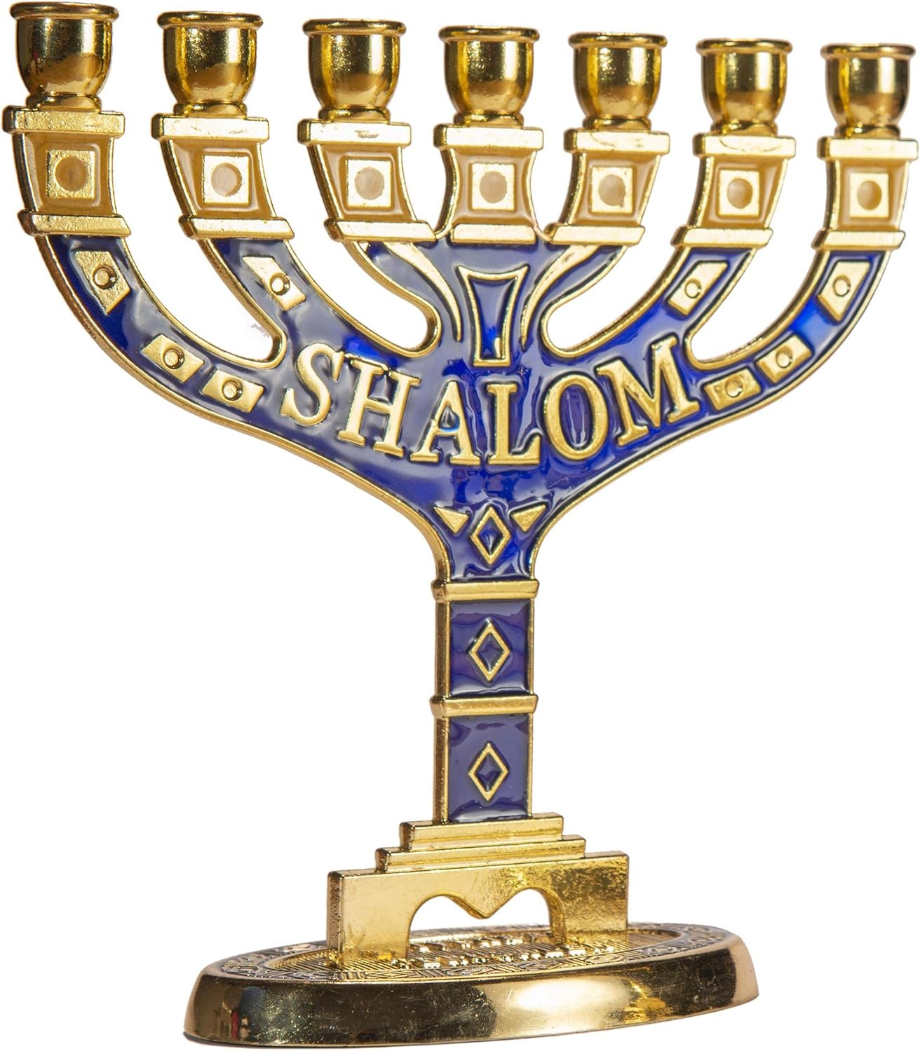 JL Kipphas Gold Jerusalem 7 Branch Menorah
