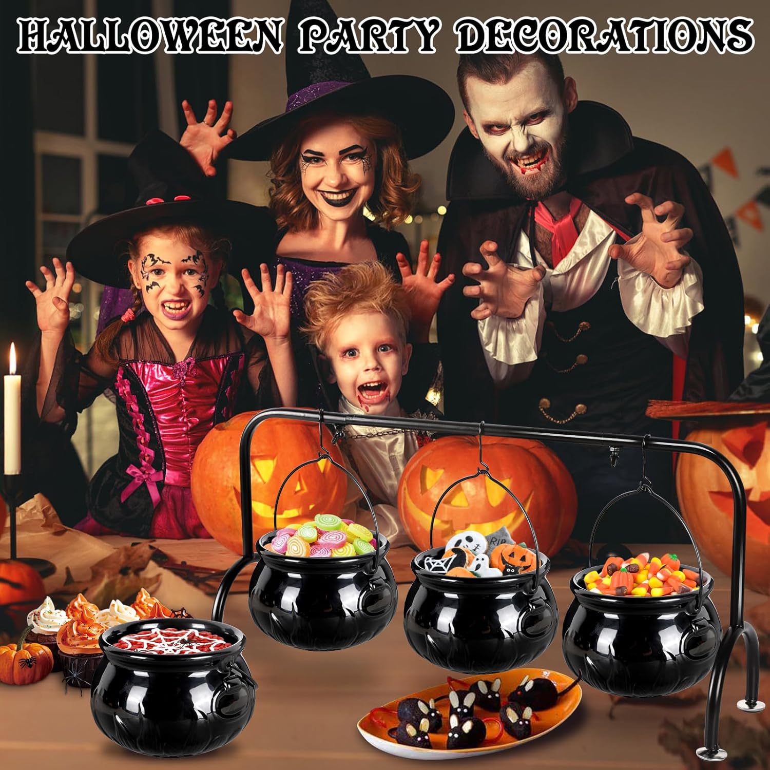 Halloween Witches Cauldron Serving Set 3 Pcs