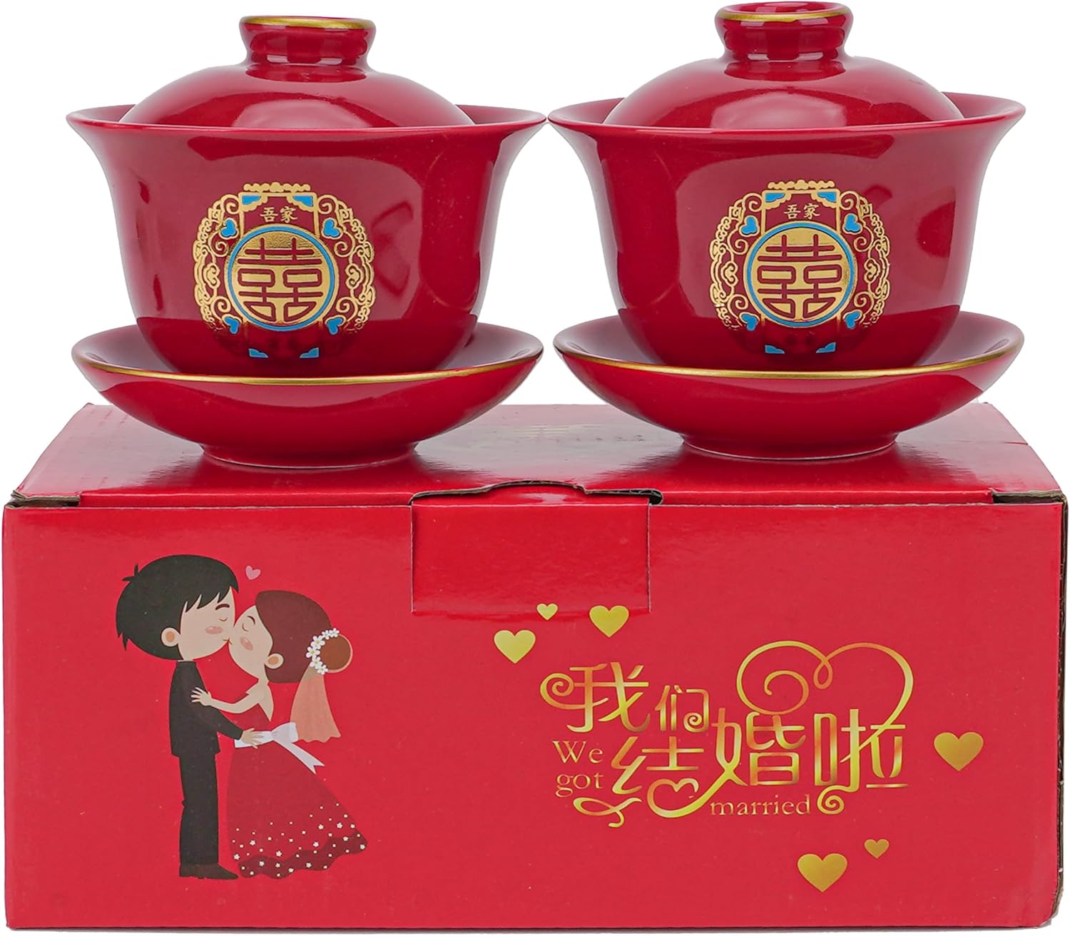 Chinese Red Tea Cup Set for Wedding and Party