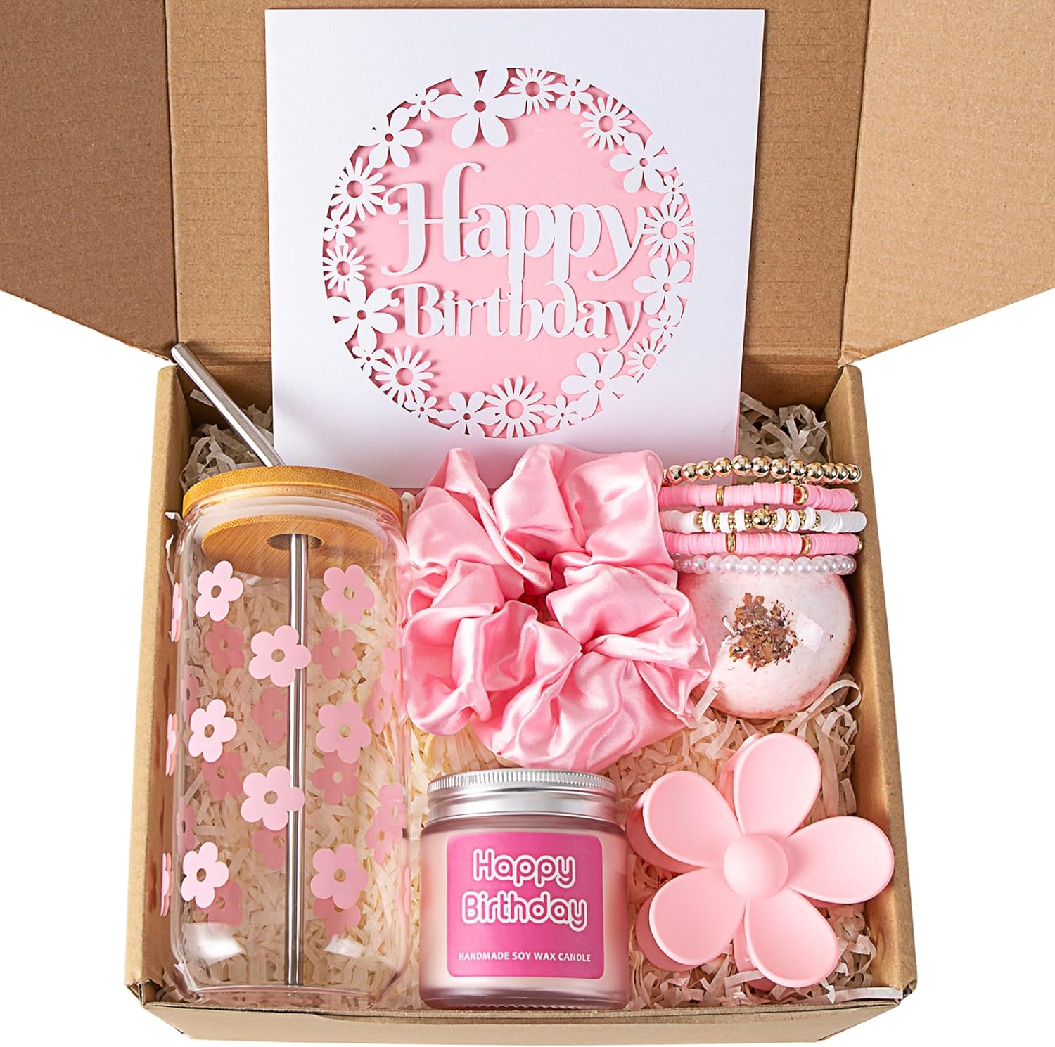 Cute Daisy Aesthetic Glass Cups 7pcs Birthday Gift Set